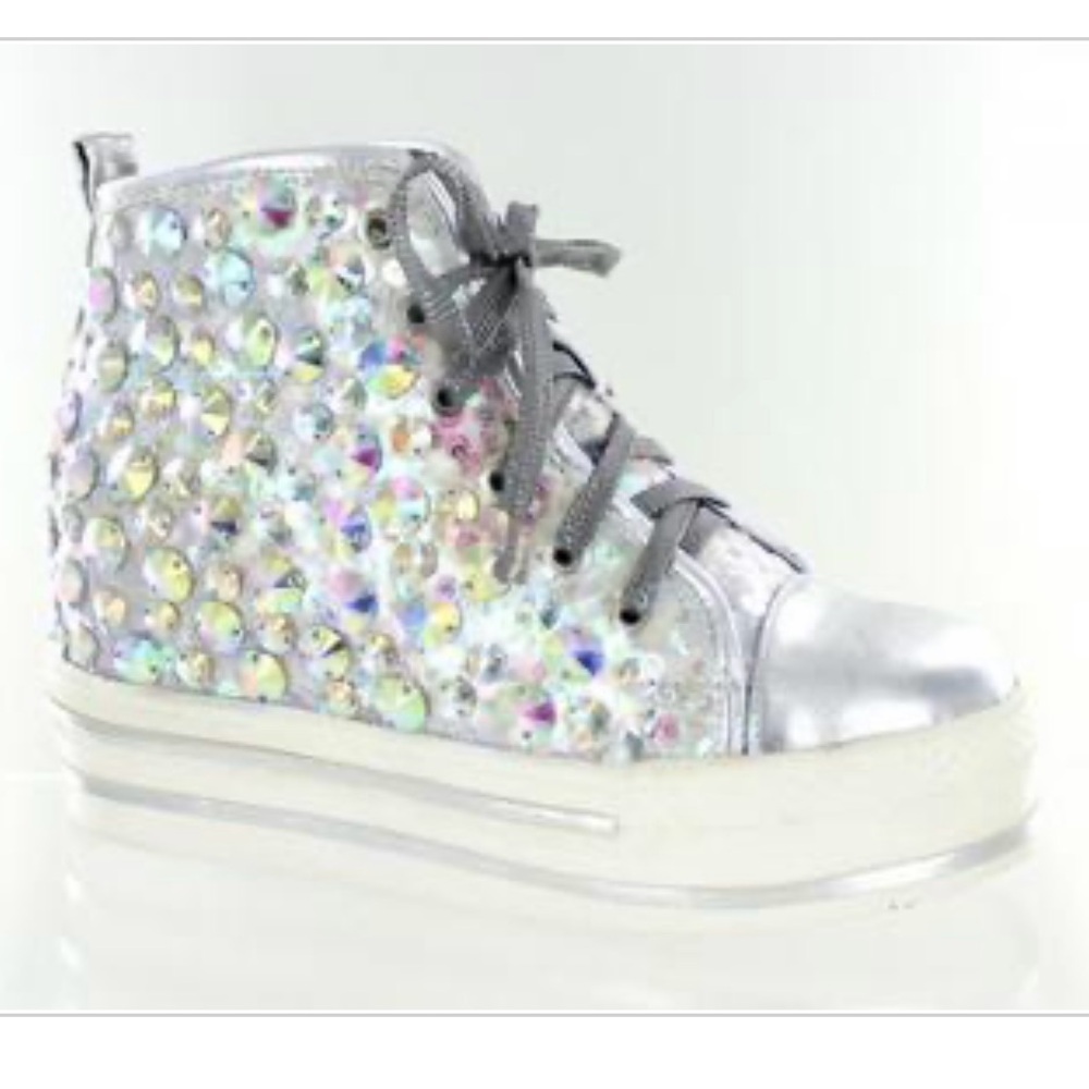 Helen’s Heart Women's Silver Sequins Bling Sneakers Size 7